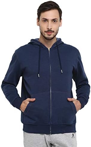 Alan Jones Clothing Men’s Solid Zipper Hooded Sweatshirt | Ribbed Hem, Lined Hood, Side Pockets, Durable Zip | Multiple Colors