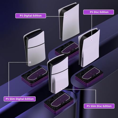 PlayStation Portal Charger, PS5 Stand and Cooling Station with RGB LED Controller Charging Dock Accessories, PS5 Edge Controller and PS Portal Charger, Headset and Remote Holders - Image 6