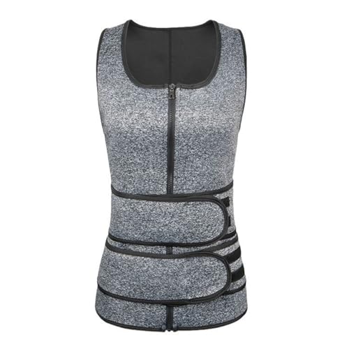 Tumblr Tank Top Hombres Sauna Chaleco Entrenador de Cintura para Hombre Traje de Sauna Doble Cuerpo Para Abdomen Adelgazar Grasa Gimnasio Entrenamiento Forma Camiseta Hombre Conjunto, gris oscuro, XXL