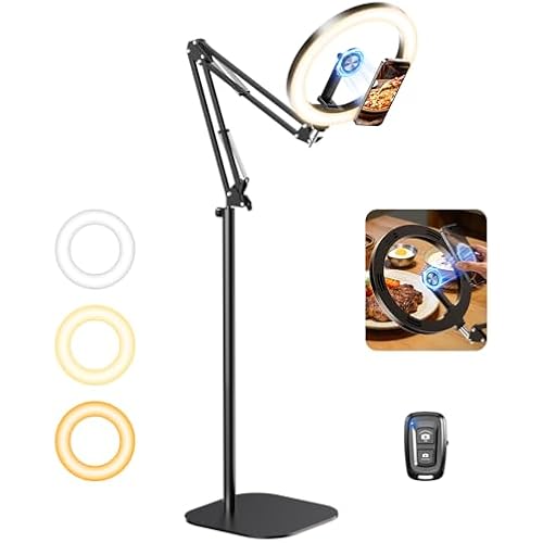 Magnetic Ring Light with Stand Tripod for iPhone – Evershop 10” Overhead Camera Mount, 70.8” Tall Adjustable Selfie Light with Phone Holder for Video Recording, Photography, Streaming
