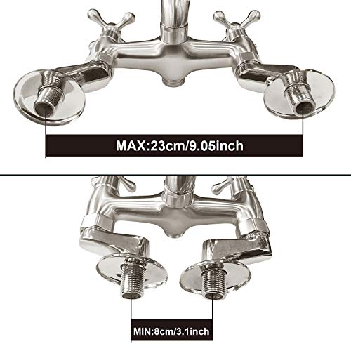 33/8 Inch Wall Mount Clawfoot Tub Bathtub Faucet Adapter Adjustable Swing Arms