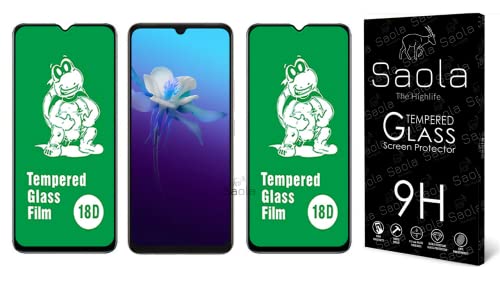 Image of Saola 18D Tempered Glass With Inbuilt AirBag Borders For Vivo V20 (Pack Of 2) with Free Installation Kit. Full screen Coverage - 6.44 inch