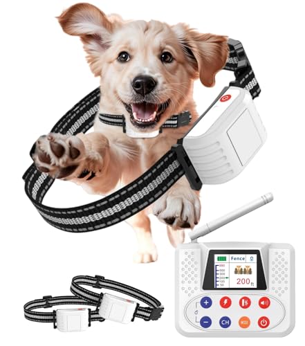Wireless Fence for Dogs, Electric Dog Fence with Training collar, Portable Dog Containment System...
