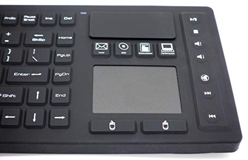 Dsi Rf Wireless Keyboard With Touchpad Ip67 Waterproof Silicone Black Tbk104 #TOP4