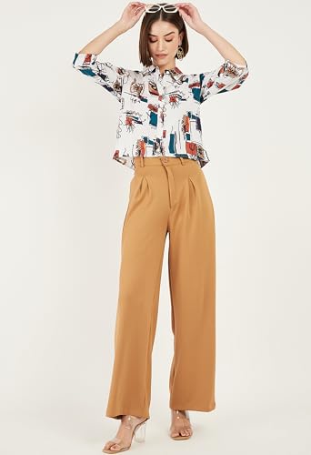 Image of ALL YOURS Women Women's Blue Boxy Floral Printed Casual Shirt (ALLSH5001 TUR XS)