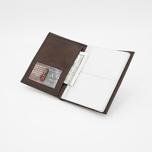 Image of Men's Hipster Wallet, Up to 24 Cards, Leather Bifold Organizer, Brown | 12 Built-In Card & Photo Sleeves | Flip-Through Organization | 2 ID Windows | Full-Length Bill Compartment | RFID Blocking