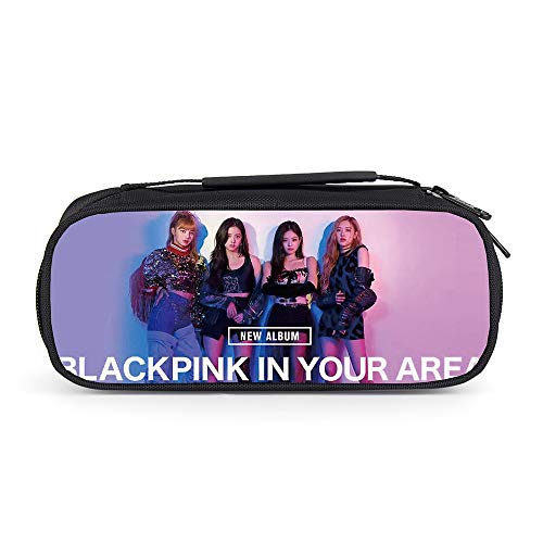 Preisvergleich Produktbild Unisex Blackpink Niedlichen Stil Federmäppchen Kosmetik Make-up Werkzeug Aufbewahrungstasche Geldbörse Kosmetik Make-up Tasche (Color : Black05, Size : 21 X 10 X 7cm)