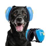 Famikako New Dog Ear Muffs for Noise Protection - 30dB NRR Dog Headphones, Noise Cancelling Hearing Protection Against Thunder/Fireworks/Vacuums, Upgraded Design with Bell Accent (Blue, Small)