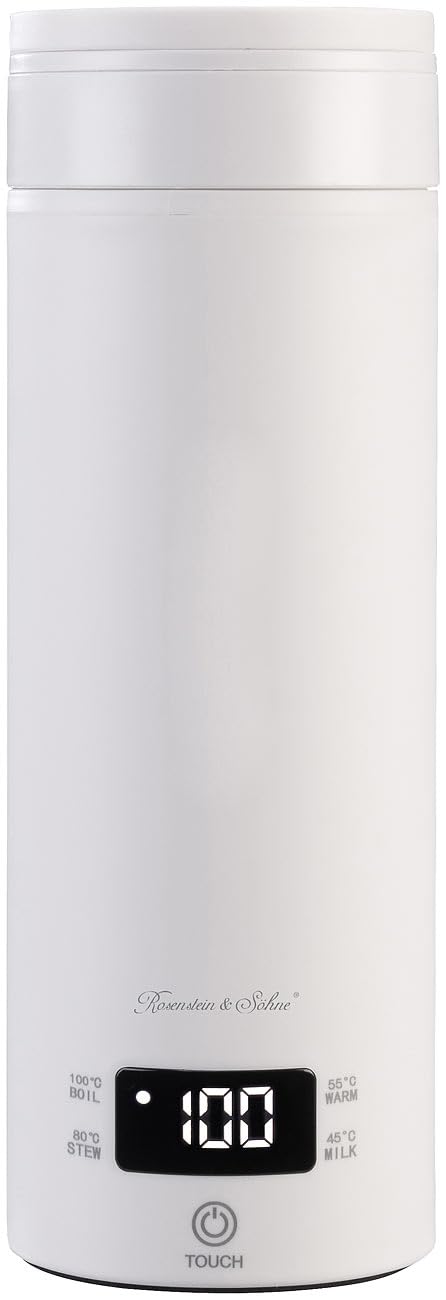 Rosenstein & Söhne Mini-Reisewasserkocher: 2er-Set Reise-Wasserkocher & Isolierkanne, 300 W, 500 ml, 4 Stufen (Isokannen)