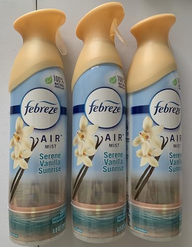 Febreze Air Effects Serene Vanilla Sunrise 8.8oz each Bundle of 3 Air Fresheners