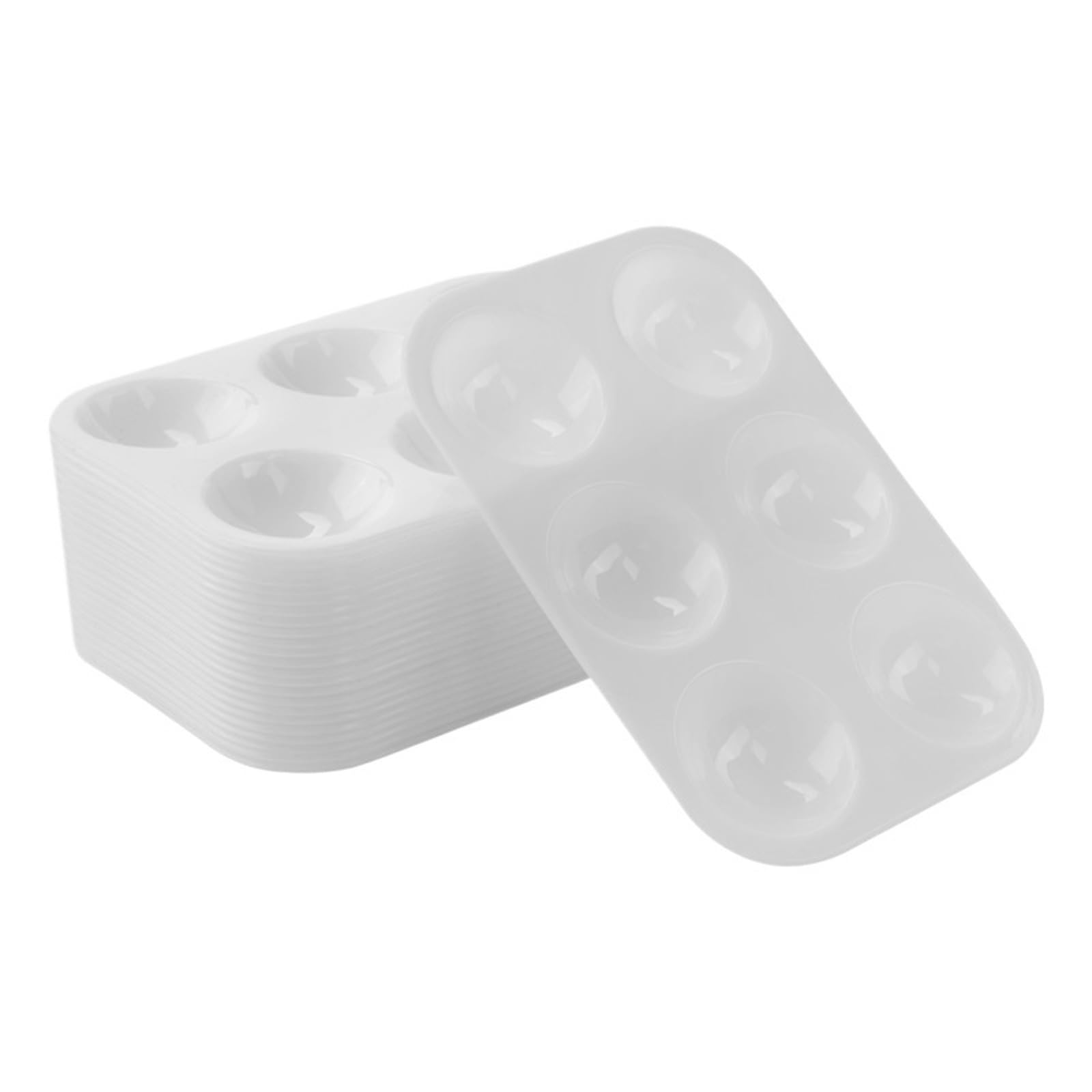 Tavolozza di plastica 24 pezzi di tavolozze pittura in plastica con 6 pozzetti, vassoio rettangolare for ad acquerello Per mescolare i colori