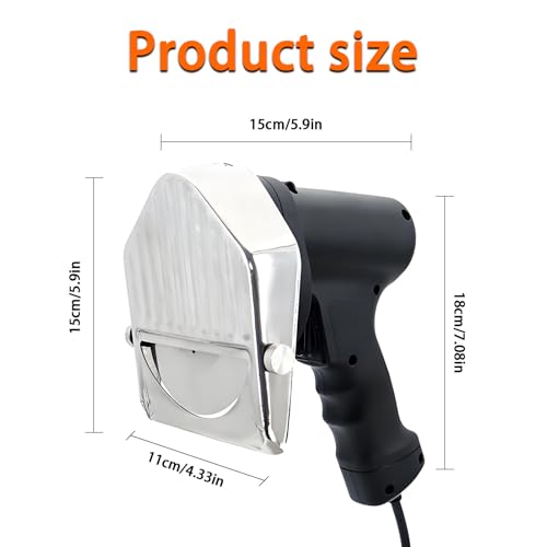 DNEPEI Electric Kebab Meat Slicer, Electric Shawarma Knife, 80W Commercial Gyro Cutter, with 2 Blades 10mm 0-8mm Adjustable Thickness for Restaurant Home Outdoor Wiretype - Image 2