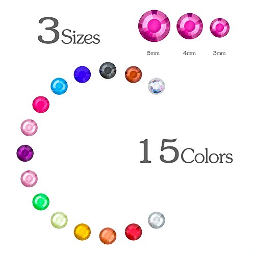 Face Gems, Unitystar 900 Pcs Self-Adhesive Rhinestone Stickers Sheets Embellishments For Halloween Christmas Crafts Body Nail Makeup Festival Carnival 3, 4 Or 5Mm With 15 Colors #TOP1