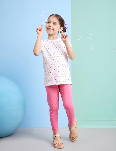 Image of Amazon Brand - Symbol Girl's Cotton Jersey Stretchable Leggings | Ankle Length | Aged 2-14 Years
