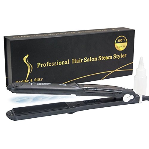 Professional Steam Hair Straightener by AuPolus - Flat Iron Ceramic Plate Fast Start-Up and Therapeutic Smooth with Locking Switch