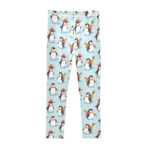 Cute Penguin Carrot Girls Leggings Kids Yoga Pants Athletic Tights Pants 4-10 Years2