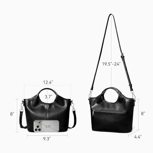 Image of BOSTANTEN Vegan Leather Purses for Women Soft Crossbody Zip Satchel Handbag | Compact Everyday Size, Multi Pockets, Adjustable Detachable Strap, Comfortable Top Handle, Quiet Luxury, Elegant, Travel