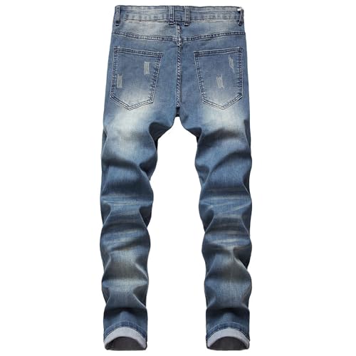 Mens Ripped Jeans with Straight Leg Stylish and Casual Essentials Pants for Trendy,Comfortable Look2