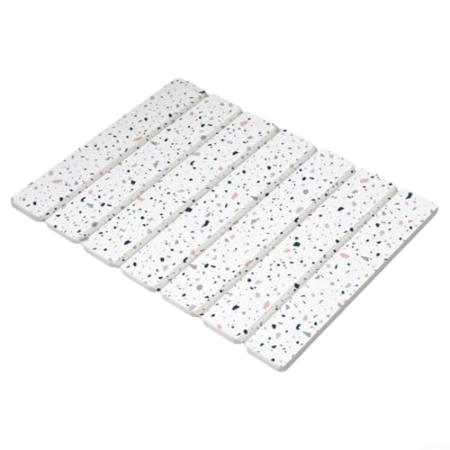 Tapete de secado de platos de tierra de diatomeas plegable súper absorbente de 40 x 30 cm para encimera de cocina, resistente al calor, de secado rápido, protege encimeras, ahorro de espacio higiénico