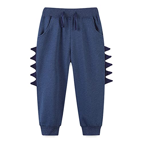 2 Pack Kids Boy Girl Pants Jogger Drawstring Casual Dinosaur Cotton Sweatpants Cartoon Sport Pants3