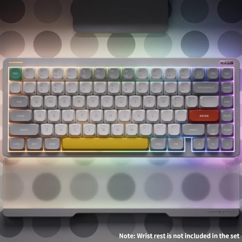 Image of nuphy Halo75 V2 Mechancial Gaming Kyeboard,75% Wireless Hot Swappable Bluetooth Keyboard,83 Kyes RGB Backlit Keyboard,Support Bluetooth /2.4GHz /USB-C (White, Lemon (55gf))