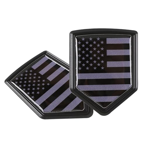 Image of 2PCS American Flag Emblem Sticker, Embossed 3D Metal USA Flag Car Bumper Emblem Decal Sticker, Universal SUV Truck Motorcycle Body Emblem