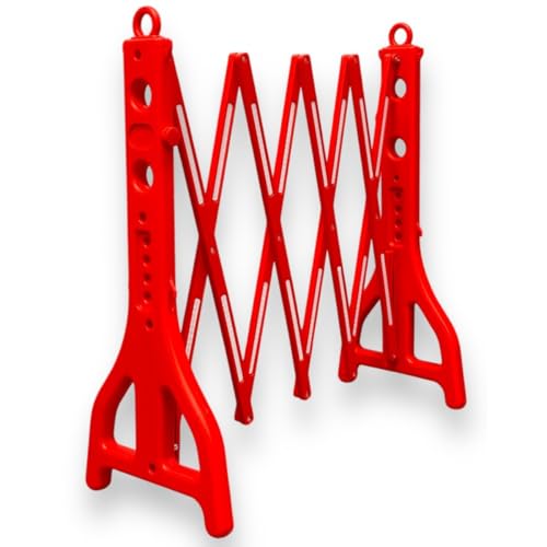 Expandable Mobile Barrier for Safety - Red | Plastic Extendable F...
