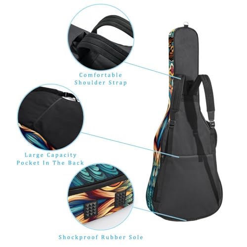 JRHEJTFZ Housse pour guitare acoustique de 1,9 cm d’épaisseur – Imperméable – Durable et élégant – Motif chouette sur fond noir, Multicolore 5., 42.9×16.9×4.7 in, Motif imprimé tendance - Les Beatles, Paul McCartney, John Lennon, RIngo Starr, George Harrison JRHEJTFZ Housse pour guitare acoustique de 1,9 cm d'épaisseur - Imperméable - Durable et élégant - Motif chouette sur fond noir, Multicolore 5., 42.9x16.9x4.7 in, Motif imprimé tendance – Image 4