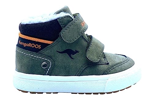 Kangaroos Unisex Kinder K-Hut Sneaker, Olive Flame, 24 EU