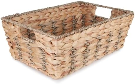 Water Hyacinth Storage Baskets Large Rectangular Wicker Basket Wo...