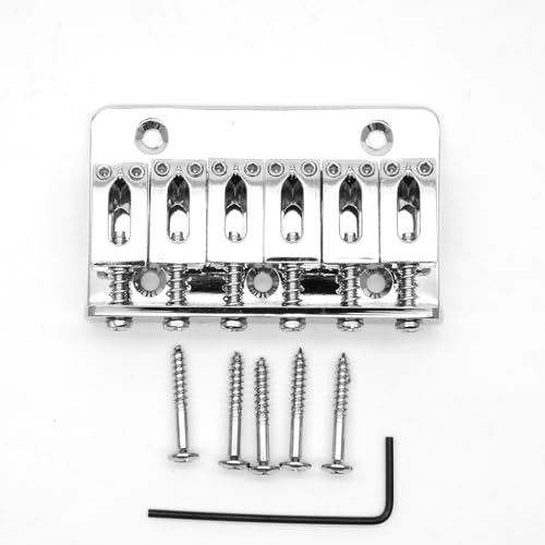 harpfeas 65MM Metal Fixed Hardtail Saddle Bridge Top Load Guitar Tailpiece For 6 string electric guitar or strat guitar (Chrome)