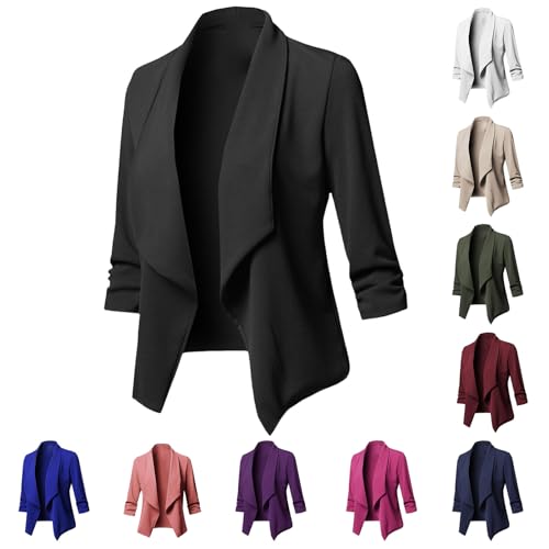 Womens Business Casual Blazer Long Sleeve Blazers Lightweight Open Front Cardigan Work Office Blazer Suit Jackets