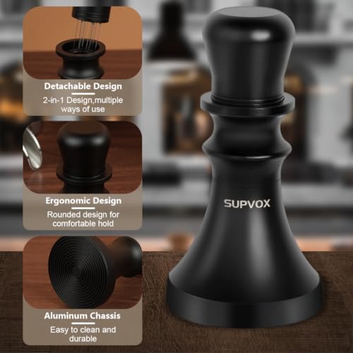 Image of Supvox 51mm Espresso Tamper & Coffee Distributor 2in1 Coffee Ground Tamper