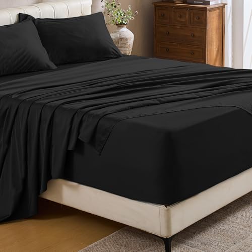 Image of MEISHANG 1000TC Egyptian Cotton Sheets Queen, 18-24 inch Extra Deep Pocket | 1000TC Egyptian Cotton Sheets, Sateen Weave, Ultra Soft & Breathable, OEKO-TEX Certified