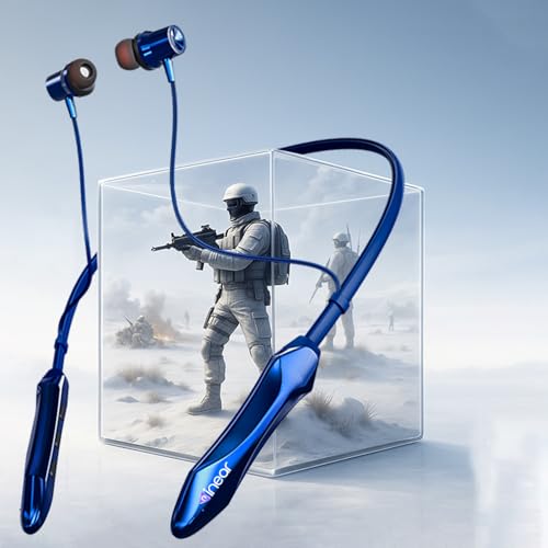 Image of inear DJ M7 Neckband Bluetooth Earphones | Upto 50H Playtime | Magnetic On /Off, ENC for Clear Calls | Water & Dust Resistant, Deep Bass | Fast Charging, Wireless Earphones for Music & Calls | Blue