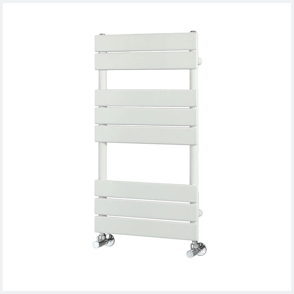 Milano White Lustro Flat Panel Heated Towel Rail - 825Mm X 450Mm