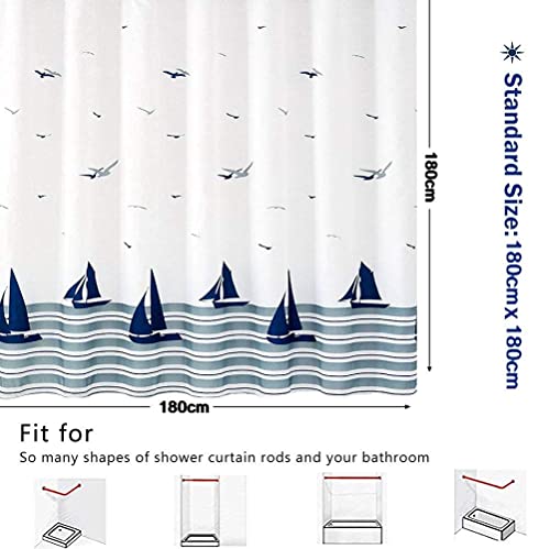 ORSJA Shower Curtain 180 x 180 cm – Shower Curtain with Weighted Hem - Image 6