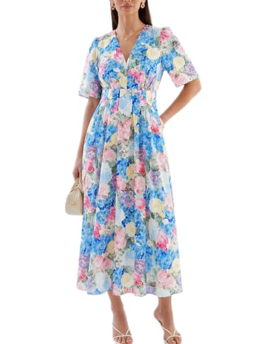 Image of Flessibili Womens Summer Floral Maxi Dress Wedding Guest Party Long Dresses 2026