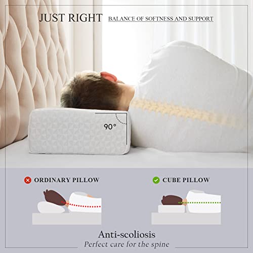 Coldhunter Cooling Cube Pillow For Side Sleepers Memory Foam Bed Firm Pillow Soft Pillow Support Head Neck Shoulder Pain Relief #TOP3
