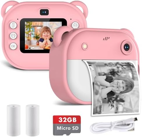 TIATUA Appareil Photo Instantané Enfant, 3.0" Grand Écran 48MP 1080P HD