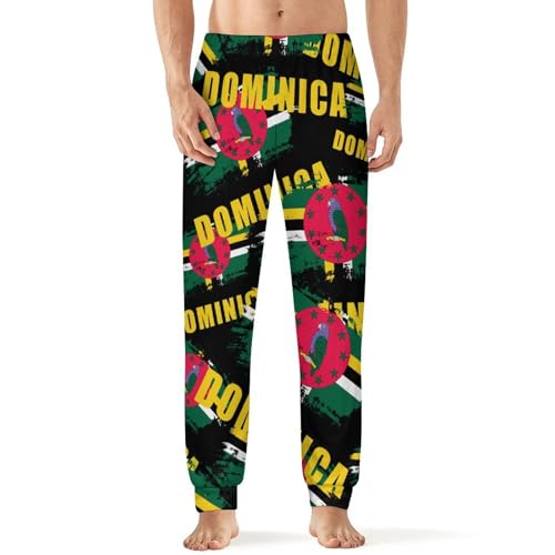 Graffiti Dominica Dominican Flag Men's Pajama Bottoms Sleep Lounge Soft Comfy Pants Sleepwear
