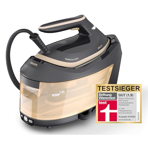 Philips PerfectCare 6000 Series Dampfbügelstation, Leistungsstarker Dampf, Kompaktes Design, 1,8L Abnehmbarer Wassertank, SteamGlide Advanced Bügelsohle (PSG6064/80) – Bild 3