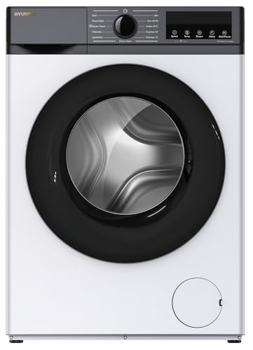 HYUNDAI Lave-linge Hublot, 8 kg, 1200 tr/min, Chargement Frontal, Programmes Multiples, Pose Libre