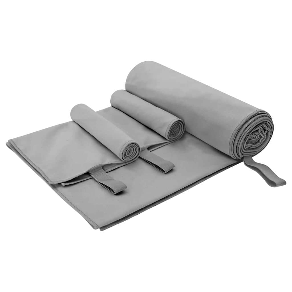 Juego de 3 toallas deportivas de poliéster y poliamida, secado rápido, suave, absorbente, ligera, ideal como toalla de baño, toalla de ducha, toalla de invitados y toalla de playa para sauna