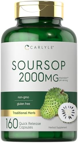 Carlyle Soursop Leaves | 160 Capsules | Traditional Herb | Non GMO, Gluten Free Supplement