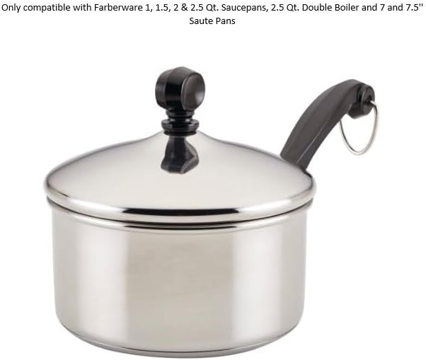 Miniatura 2 de Univen Mango corto para utensilios de cocina compatible con cacerolas Farberware de 1, 1.5, 2 y 2.5 cuartos de galón, caldera doble de 2.5 cuartos y