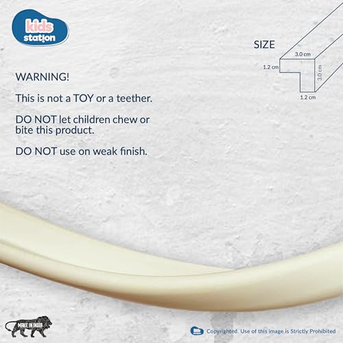 Image of Kids Station Baby Proofing Edge Protector for Kids Safety, Made in India Rubber Edge for Sharp Furniture Edges and Corners, A Baby Safety Product (Edge Guards, 2mtr, L- Shape, Beige)