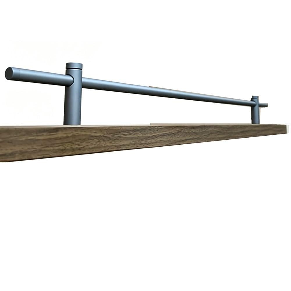 Svbvrfeew Gray Gallery Rail Kits Wine Cabinet Tipping Rail Anti-Fall Fence Set Metal Shelf Guard Rail Decorative Guardrail For Floating Shelf Bookshelves(,16In/40.6Cm)