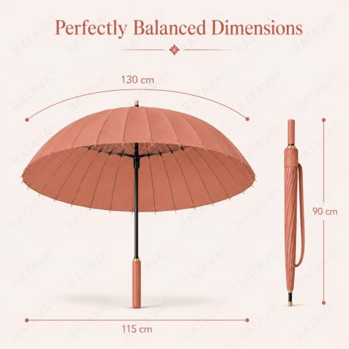 Image of Extra Large 24 Ribs Golf Umbrella - Automatic Open Long Handle, Heavy Duty Windproof Double Canopy, Waterproof & UV Protection Stick Umbrella for Men & Women 1pc