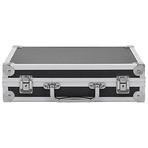 vidaXL Gun Case Mature Gun Care Accessory Shotgun Range Bag Shock Proof Lockable Storage Weapon Pistol Case Box Aluminum ABS Black